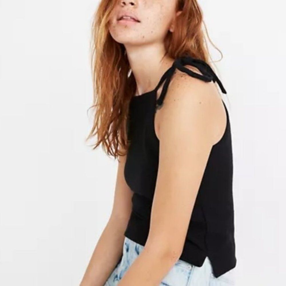 MADEWELL - Texture & Thread Tie Shoulder Tank Top